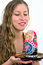 Free Gorgeous Young Lady With A Wooden Doll Royalty Free Stock Photos - 4717428