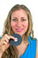 Free Young Woman With A Floppy Disk Stock Images - 4717634