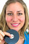 Free Young Woman With A Floppy Disk Stock Photo - 4717640