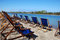 Free Blue Chairs By Blue Water Royalty Free Stock Photos - 4766608
