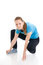Free The Young Woman Doing Exercise Isolated On A White Royalty Free Stock Photos - 4783448