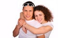 Free Girl Embraces Man From Behind Stock Image - 4858311