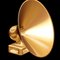 Free Gold Loudspeaker On A Black Background. Stock Images - 4855134