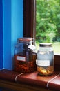Free Jars On Window Stock Photography - 4909822