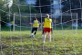 Free Soccer Players In Front Of Net Stock Image - 4917281