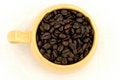 Free Cup Of Dark Roast Coffee Beans Stock Photography - 4935822
