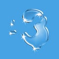 Free Water Digit 3 Royalty Free Stock Image - 4939166