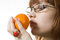 Free Woman Smell Mandarin Royalty Free Stock Image - 5013546