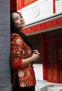 A red clothing girl of China