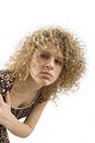 Free Woman Looks Out Because Of A Corner Stock Photography - 5055082