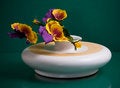 Free Shallow Ceramic Vase With Pansy On Green Stock Photos - 5062923