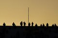Free Soccer Fans Silhouettes In Sunset Royalty Free Stock Image - 5068306