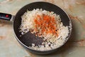 Free Minced Onion With Salt, Black And Red Pepper. Stock Images - 5075414