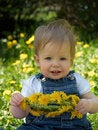 Free Kid With Dandelions Stock Photos - 5075763