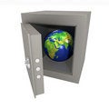 Free The Earth In The Safe Royalty Free Stock Photos - 5090748