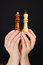 Free Two Hands With Chesspieces Stock Photography - 5092452