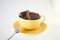 Free Chocolate Candies In Yellow Cup, Hot Chocolate Royalty Free Stock Photo - 5104265