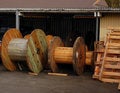 Free Old Cable Drums Royalty Free Stock Photo - 5117075