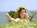 Free Resting Girl. Connectivity. Stock Image - 5180901