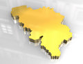 Free 3d Golden Map Of Belgium Royalty Free Stock Images - 5185089