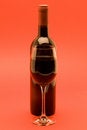 Free Red Wine On Red Background Stock Photography - 5197372