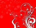 Free White Floral Silhouette On Red Background Stock Photos - 5204083