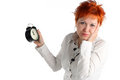 Free Business Woman With Clock Royalty Free Stock Photography - 5218217