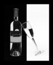 Free Bottle And Wineglass With Wine Are Line Drawing Stock Photo - 5234140