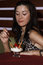 Free Beautiful Girl Eating A Strawberry And Cream Royalty Free Stock Photos - 5231978