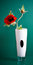 Free White Glass Vase With A Red Flower On Green Stock Images - 5238274