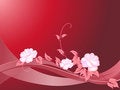 Free Floral And Curl On Red Background Stock Photos - 5255563