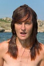 Free Girl Just Dive Out From Water Stock Photography - 5268092