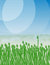 Free Green Tulip On The Blue Sky Stock Images - 5263934
