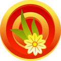 Free Design Color Floral Button With Flower And Leafs Stock Photography - 5285702