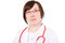 Free Young Female Doctor Isolated On White, Red Specs Royalty Free Stock Photography - 5316257