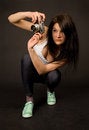 Free Young Girl With Retro Camera Stock Photo - 5330330