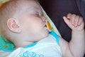 Free Little Girl Sleep In Carriage. Royalty Free Stock Photos - 5331038