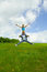 Free Young Family Jumping Royalty Free Stock Images - 5350879