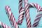 Free Candy Canes Isolated On Blue Stock Photography - 5352112