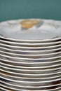 Free Stacked Plates On Green Royalty Free Stock Images - 5376919