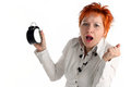Free Business Woman With Clock. Royalty Free Stock Images - 5388089