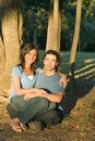 Free Couple Sitting In The Woods - Vertical Royalty Free Stock Image - 5434316