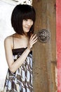 Free Girl By The Ancient Door Stock Images - 5451754