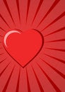 Free Red Heart On Red Background Royalty Free Stock Photography - 5486757