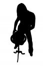 Free Silhouette With Clipping Path Of Woman With Globe Royalty Free Stock Images - 552609