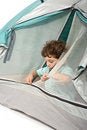Free Young Boy In A Tent Royalty Free Stock Photo - 5531865