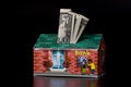 Free Dollar Bills And Cardboard Bank Box Stock Photos - 5543573