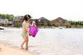 Free Toddler Splashing Water Stock Image - 5568681