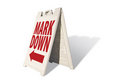 Free Mark Down Tent Sign Stock Photography - 5586382