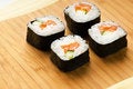Free Sushi On Bamboo Plate Stock Photography - 5599452
